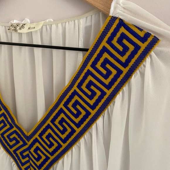 Miin white chiffon hi-low 3/4 sleeved top, Size M - Picture 4 of 8